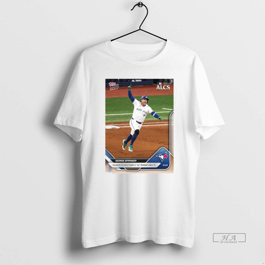 Official George Springer 2025 Mlb Topps Go Ahead Hr Seals Team 1st Al Pennant Since