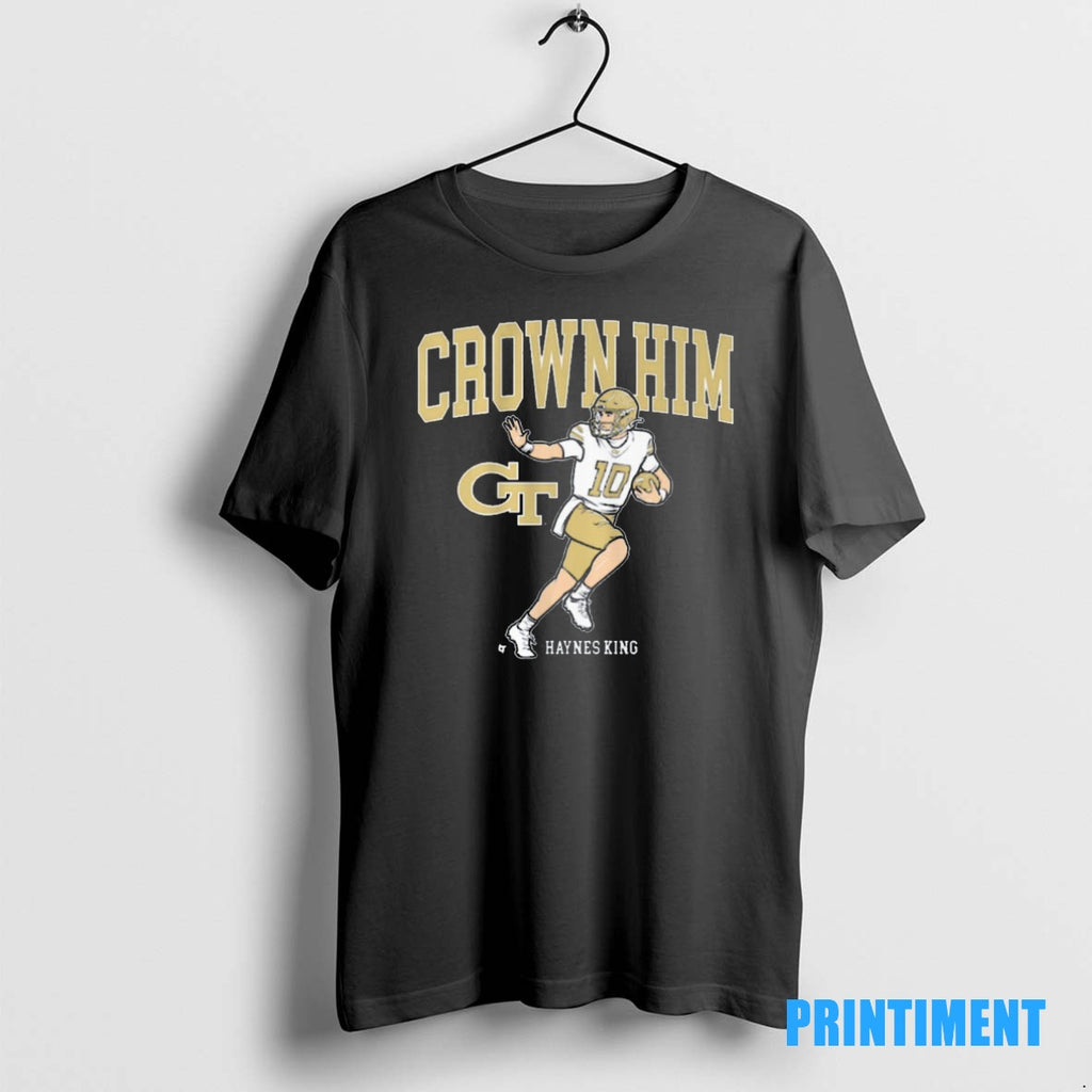 Official Georgia Tech Yellow Jackets Football Ncaa Haynes King Crown Him Tee Sweater
