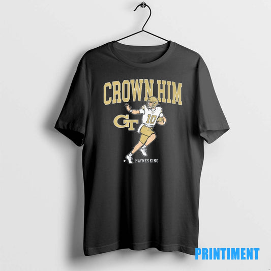 Official Georgia Tech Yellow Jackets Football Ncaa Haynes King Crown Him Tee Sweater