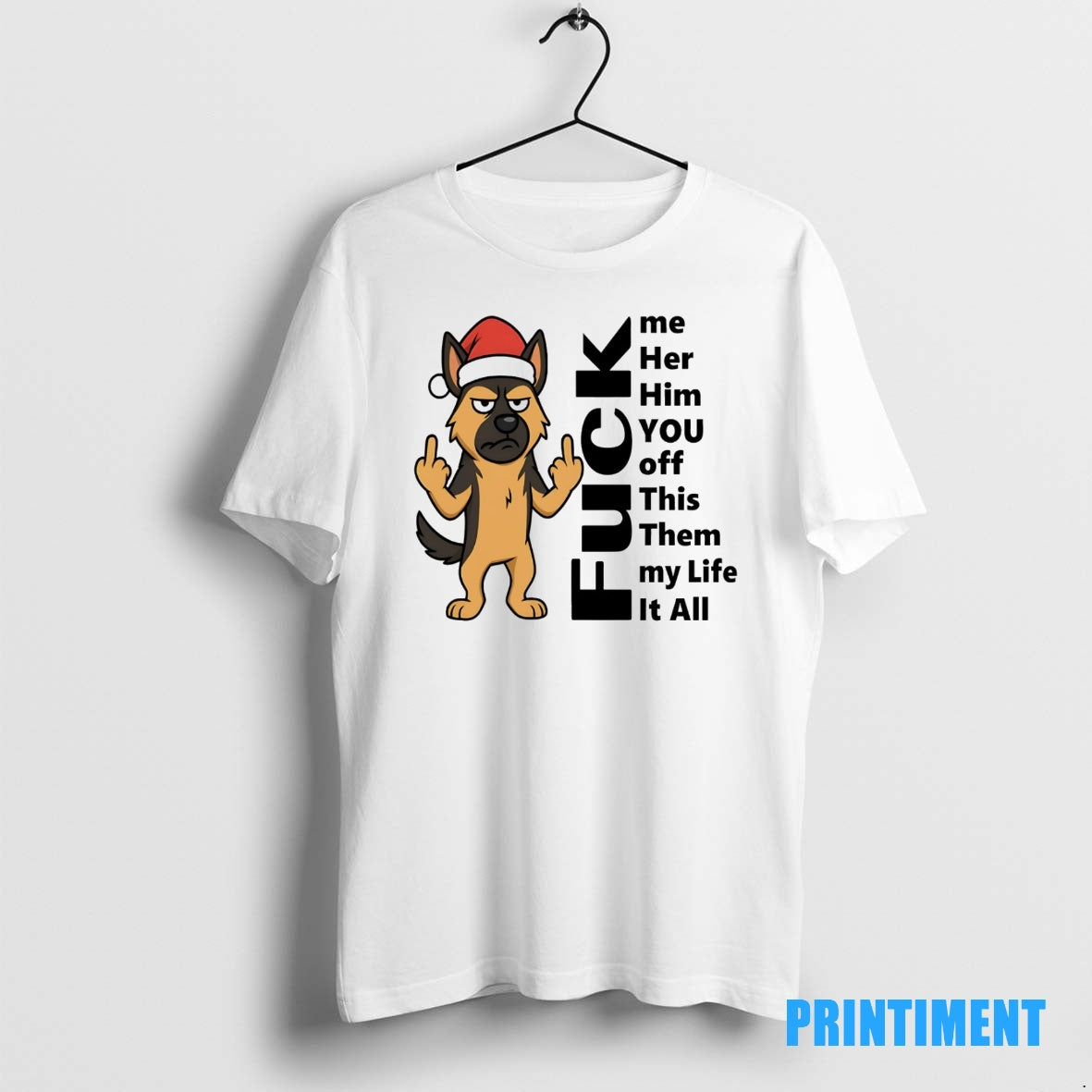 Official German Shepherd Fuck It All Christmas Tee Sweater