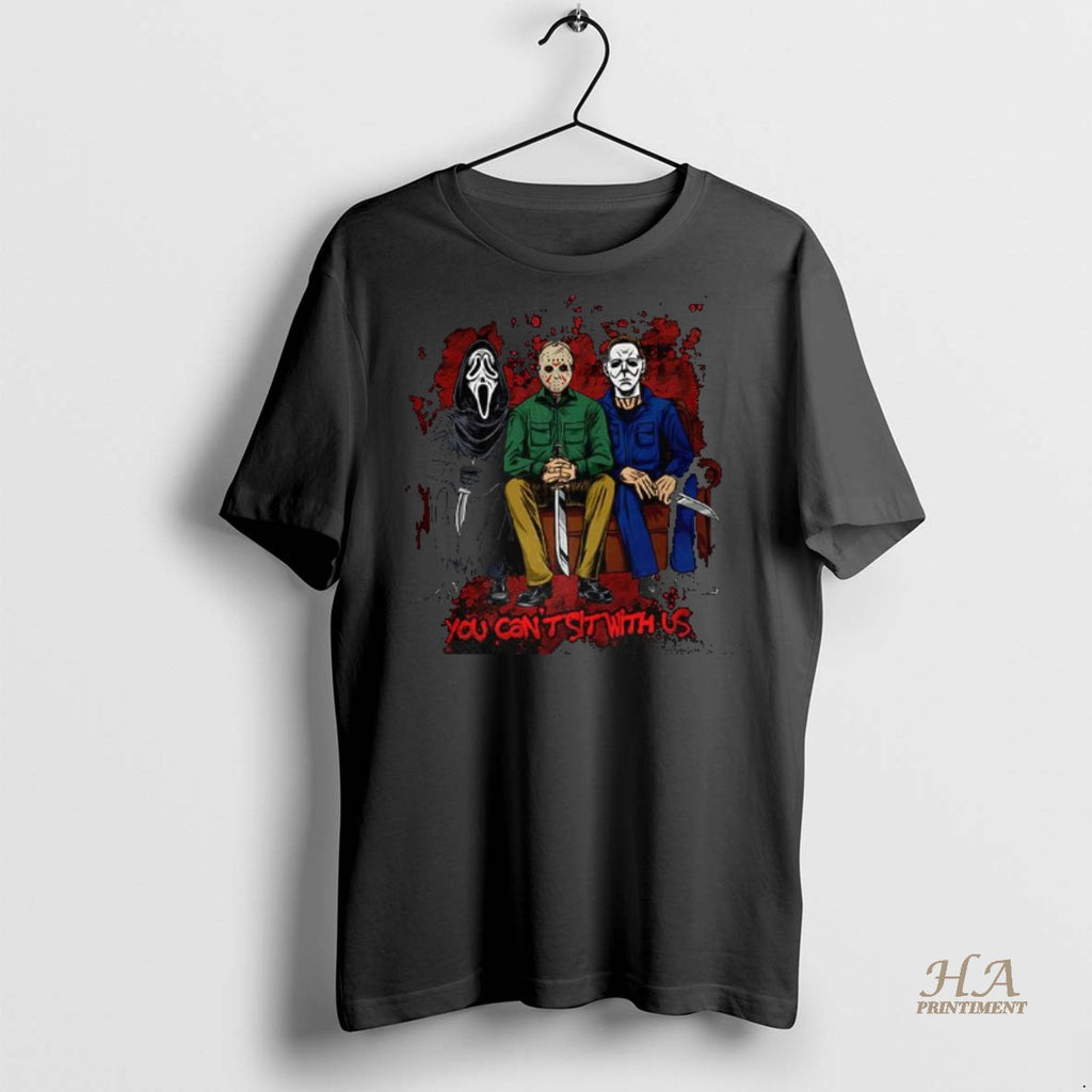 Official Ghostface Jason Michael You Cant Sit With Us Halloween Shirt