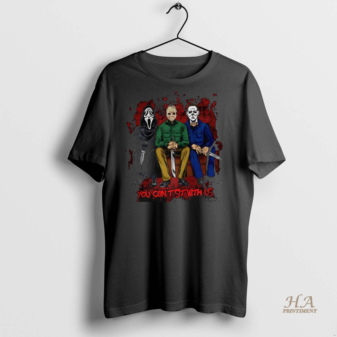 Official Ghostface Jason Michael You Cant Sit With Us Halloween Shirt
