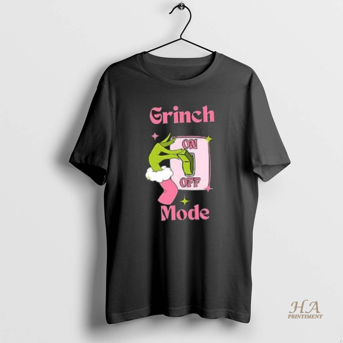 Official Girl Pink Grinch Mode On Off Merry Christmas