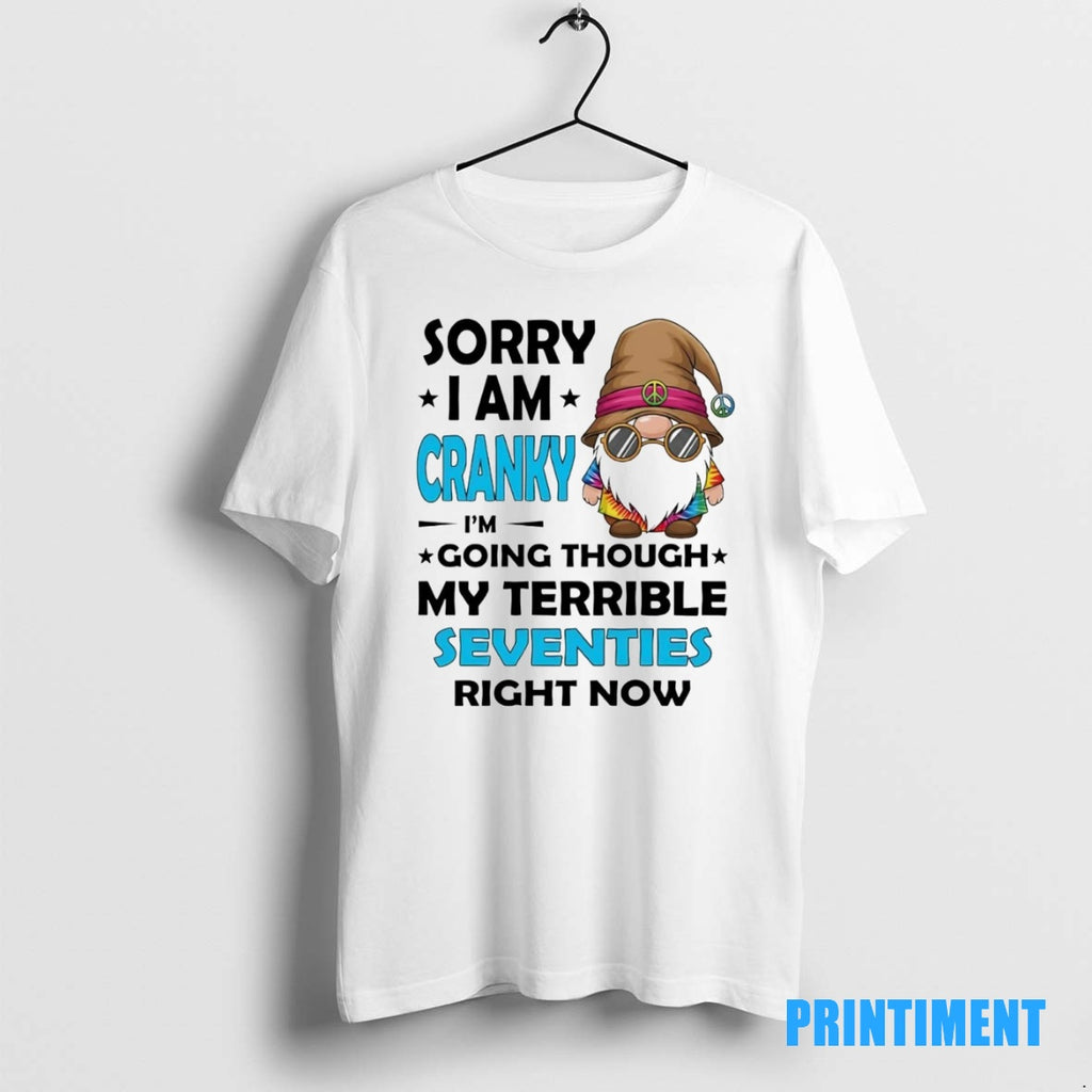 Official Gnome Sorry I Am Cranky Im Going Though My Terrible Seventies Tee Sweater