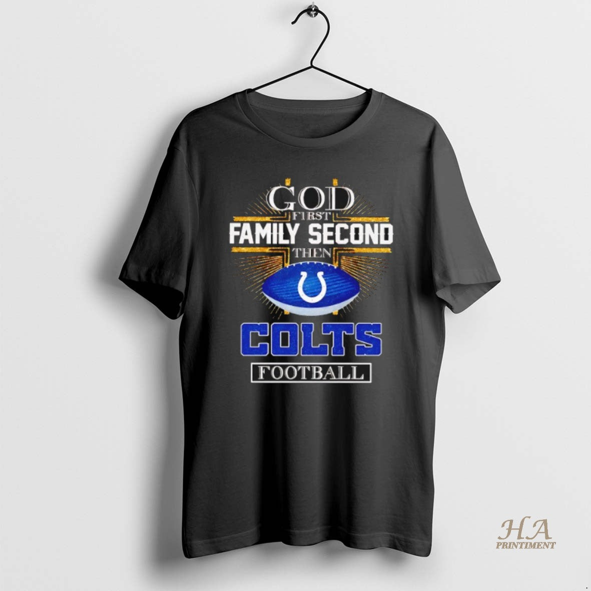 Official God First Family Second Then Indianapolis Colts Football Cross