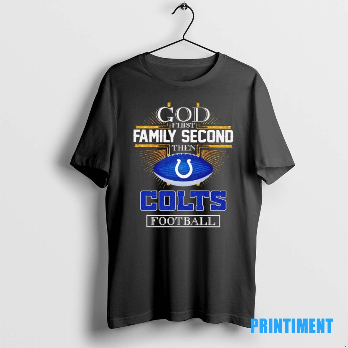 Official God First Family Second Then Indianapolis Colts Football Cross Tee Sweater