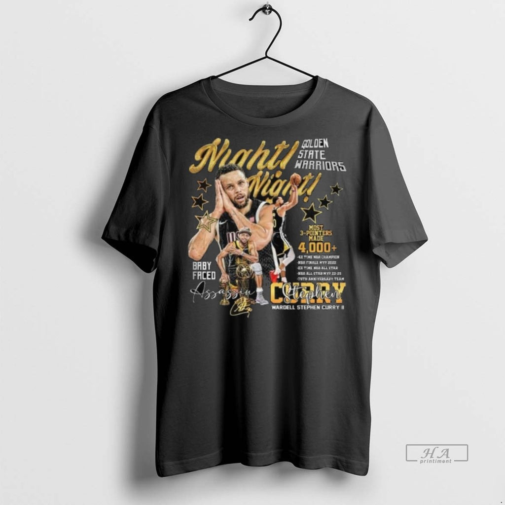 Official Golden State Warriors Stephen Curry Night Night 2025 Baby Face Assassin Long Sleve