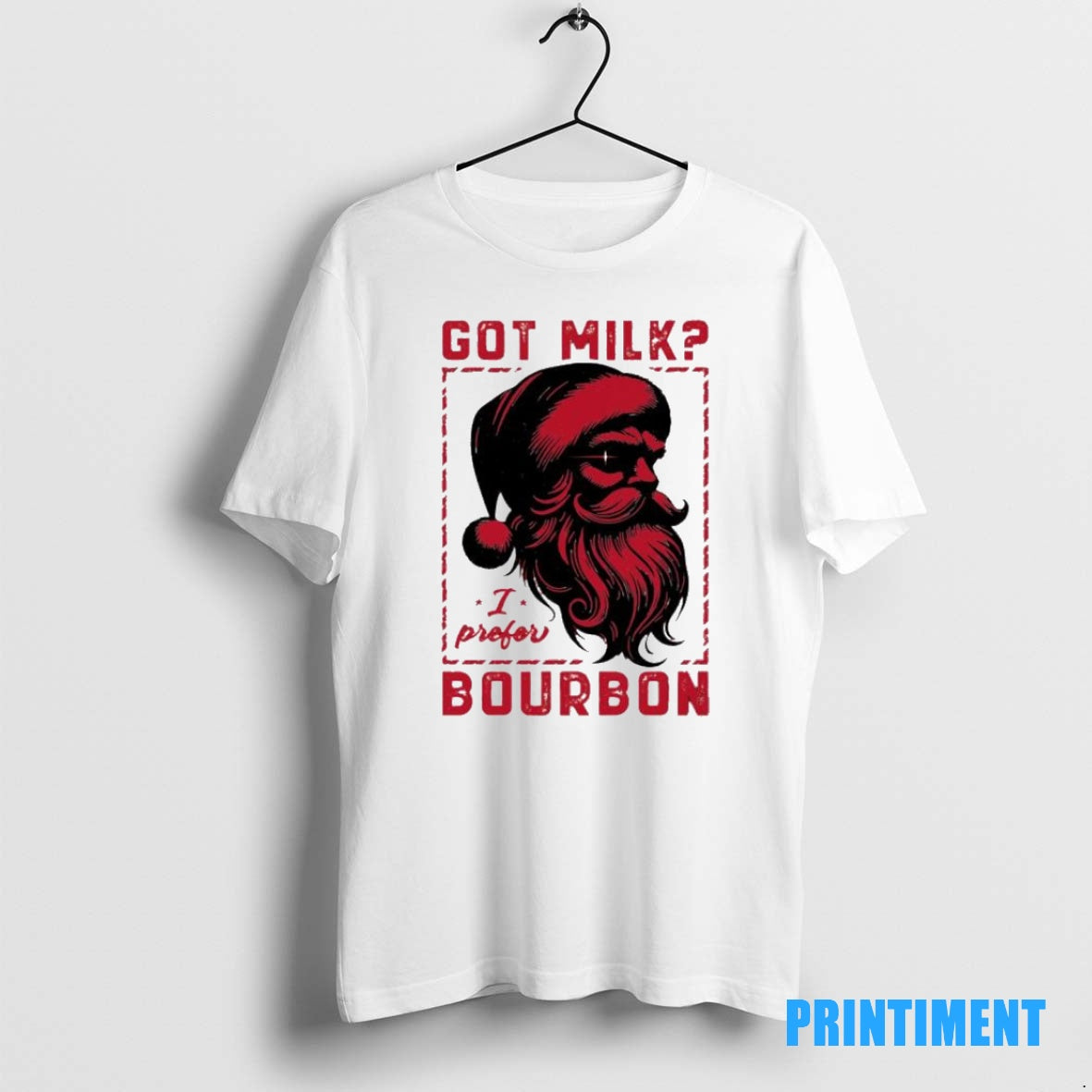 Official Got Milk Santa I Prefer Bourbon Christmas Tee Sweater