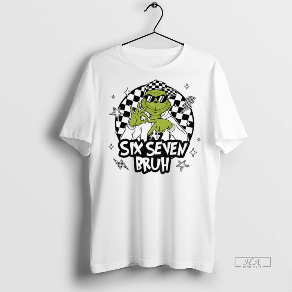 Official Grinch 6 7 Six Seven Bruh Meme Christmas Shirt