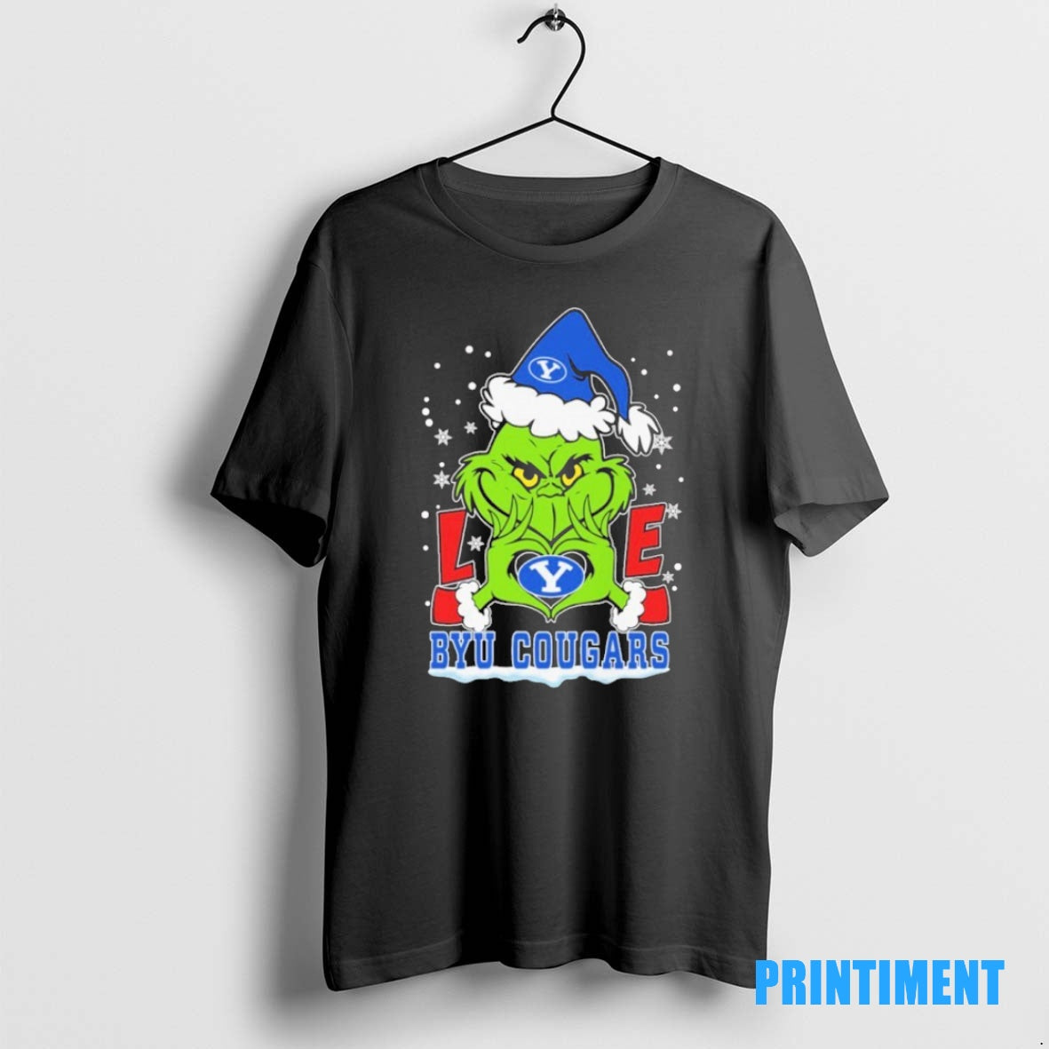Official Grinch Hand Love Byu Cougar Christmas Tee Sweater