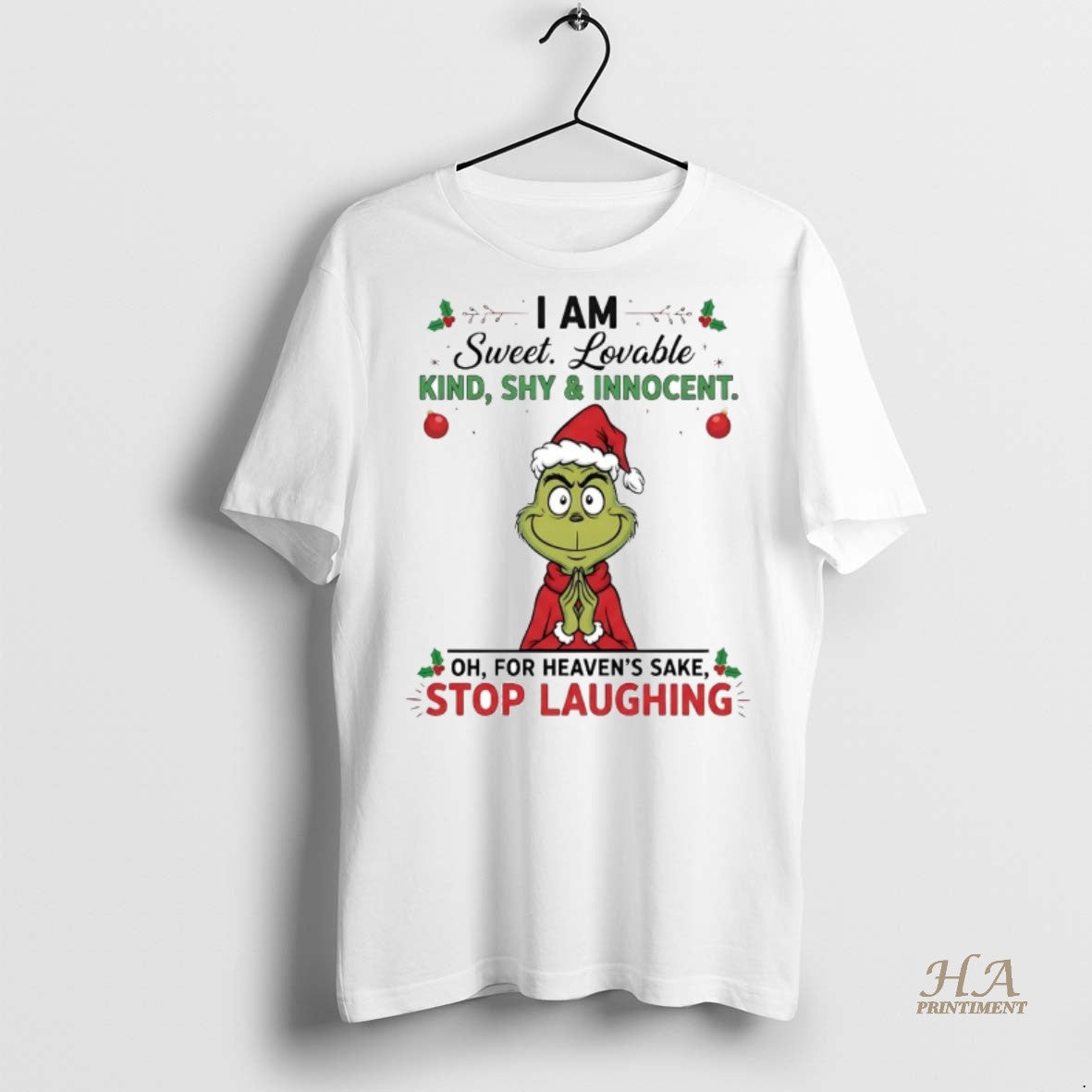 Official Grinch I Am Sweet Lovable Kind Shy And Innocent Christmas Shirt