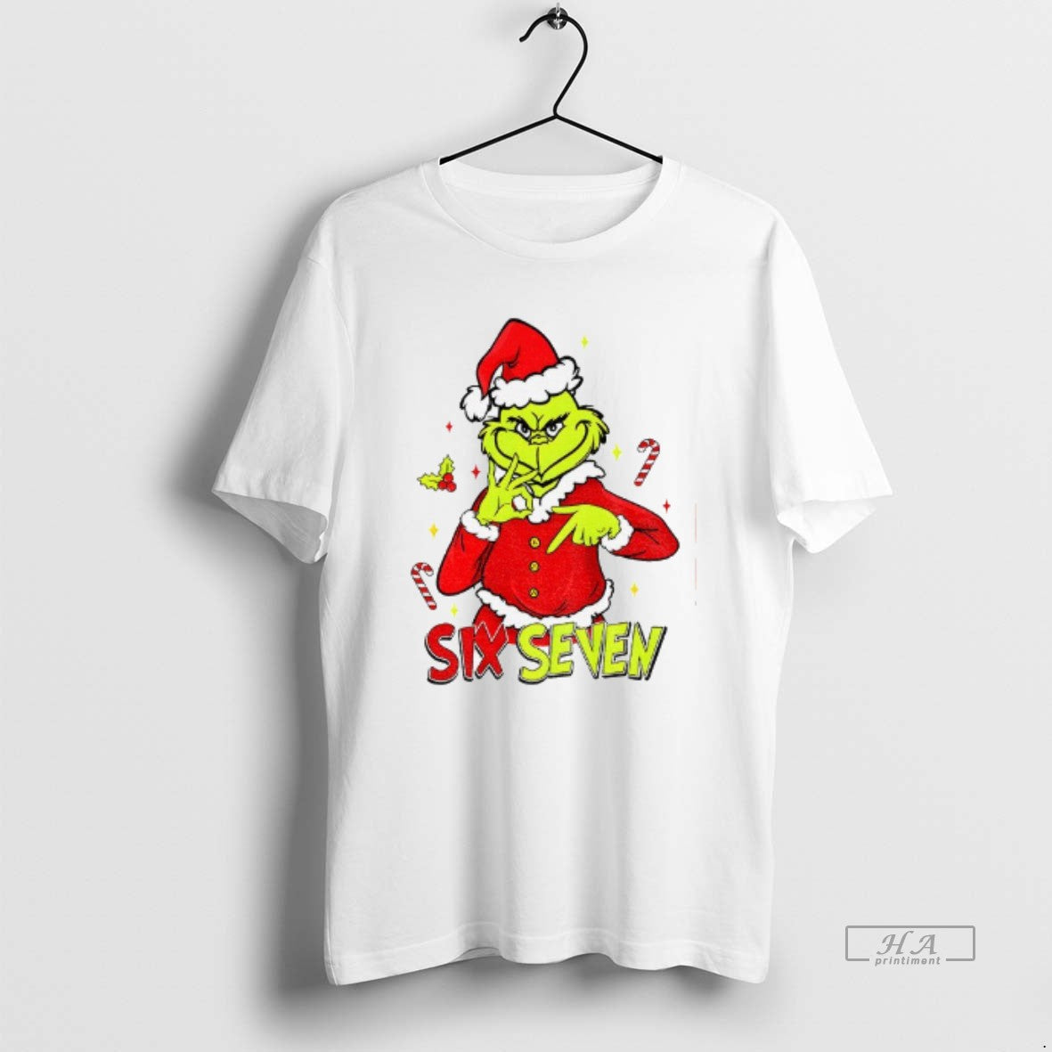 Official Grinch Santa 6 7 Six Seven Meme Christmas Mean Guy