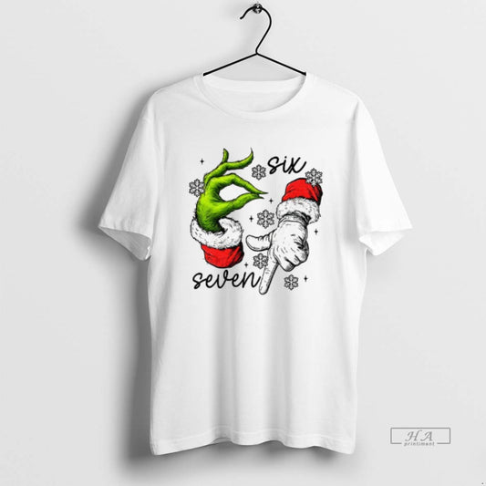 Official Grinch Santa Hand Six Seven 6 7 Viral Meme Christmas