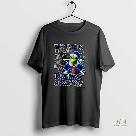 Official Grinch They Hate Us Because They Aint Us Dallas Cowboys Christmas