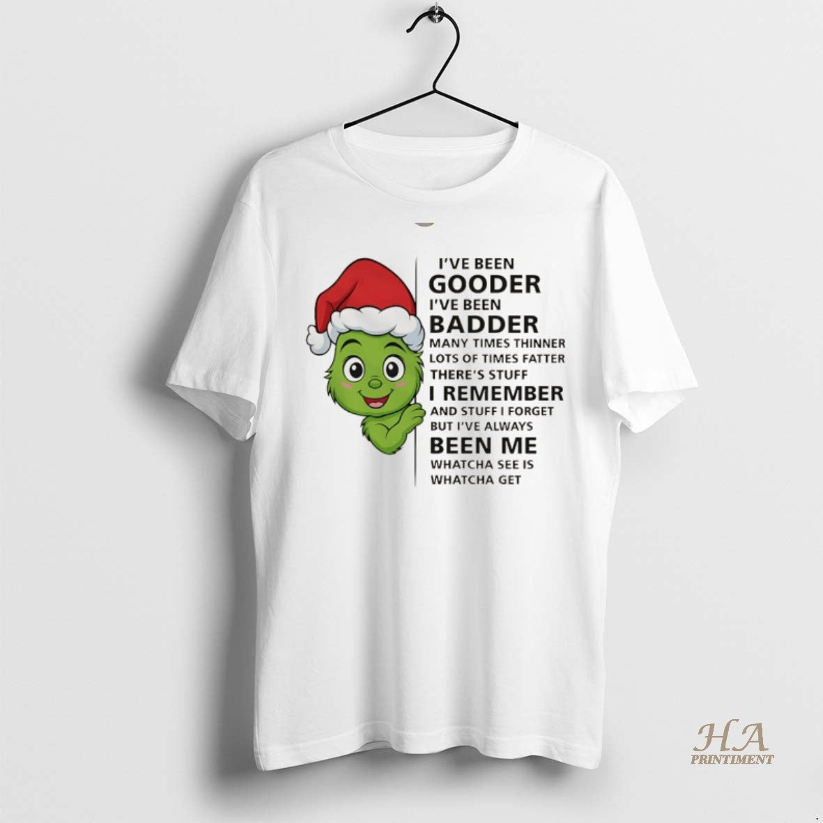 Official Grinch Baby Ive Been Gooder Ive Been Badder Many Times Thinner Christmas Shirt