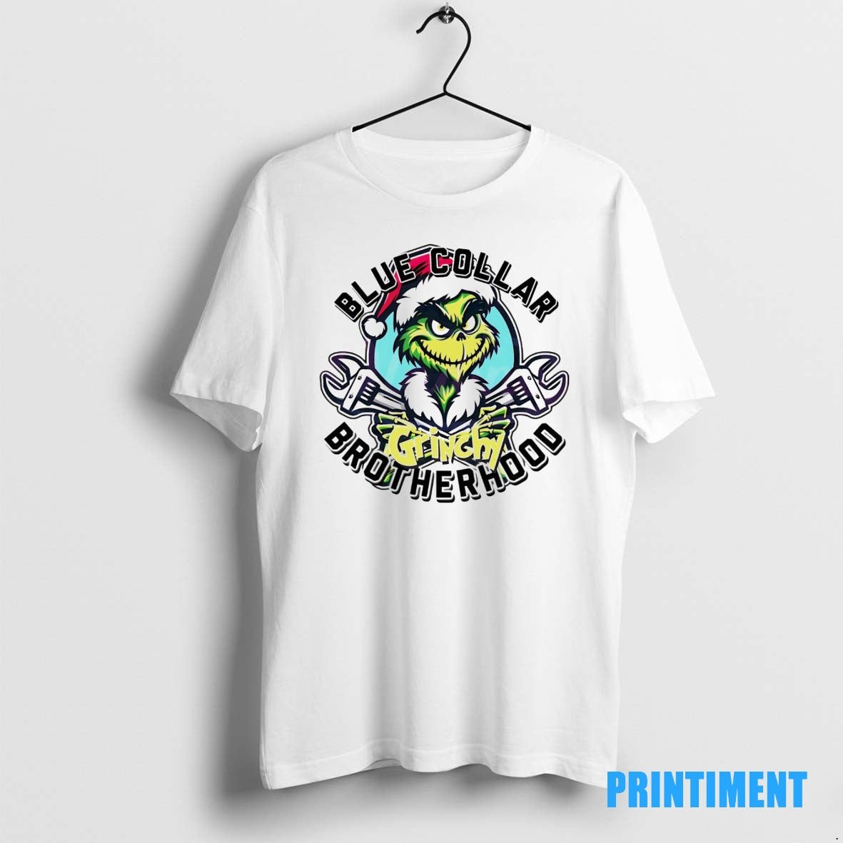 Official Grinch Blue Collar Grinchy Brotherhood Christmas Tee Sweater