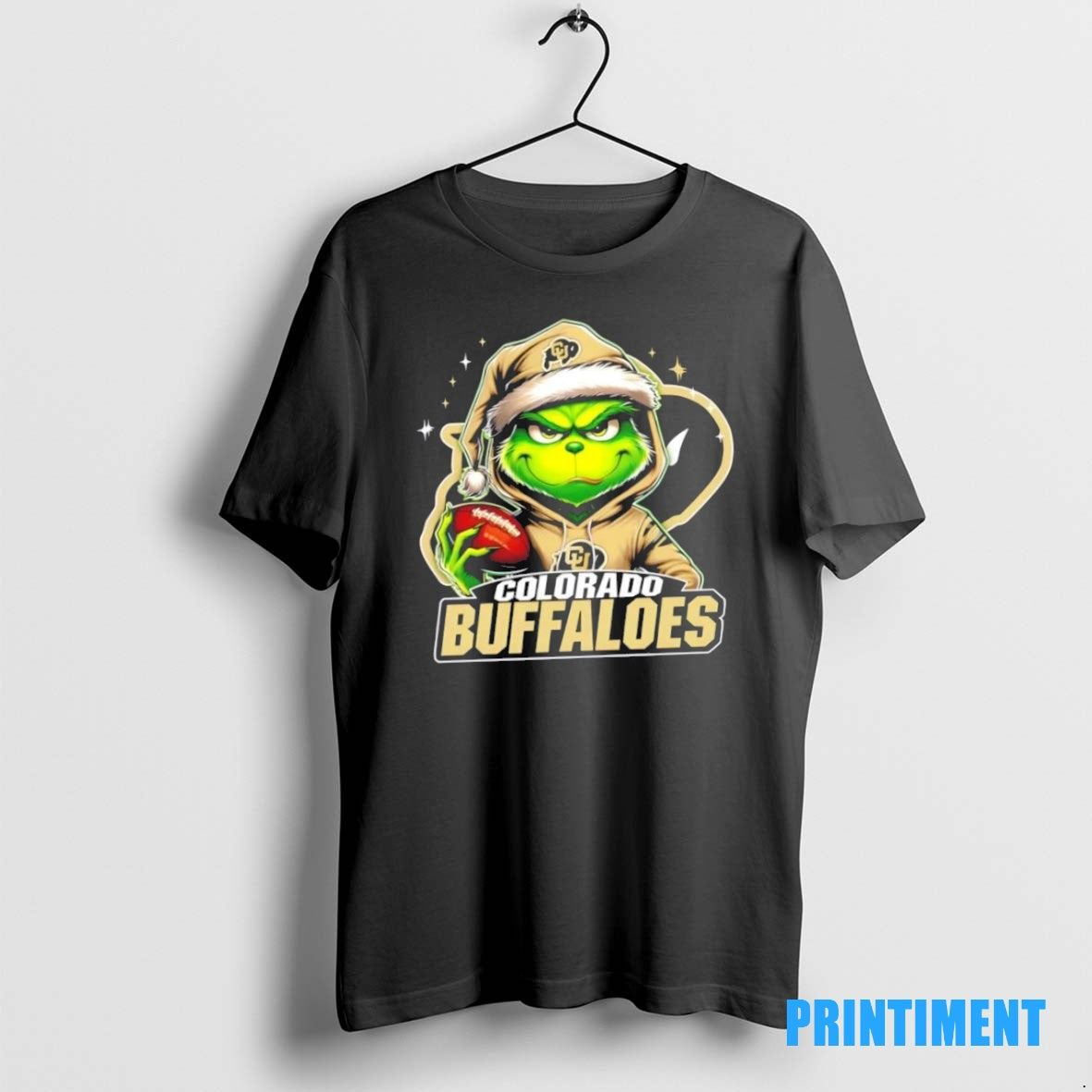 Official Grinch Is Holding A Ball And Smiling At Colorado Buffaloes Fans Christmas Tee Sweater