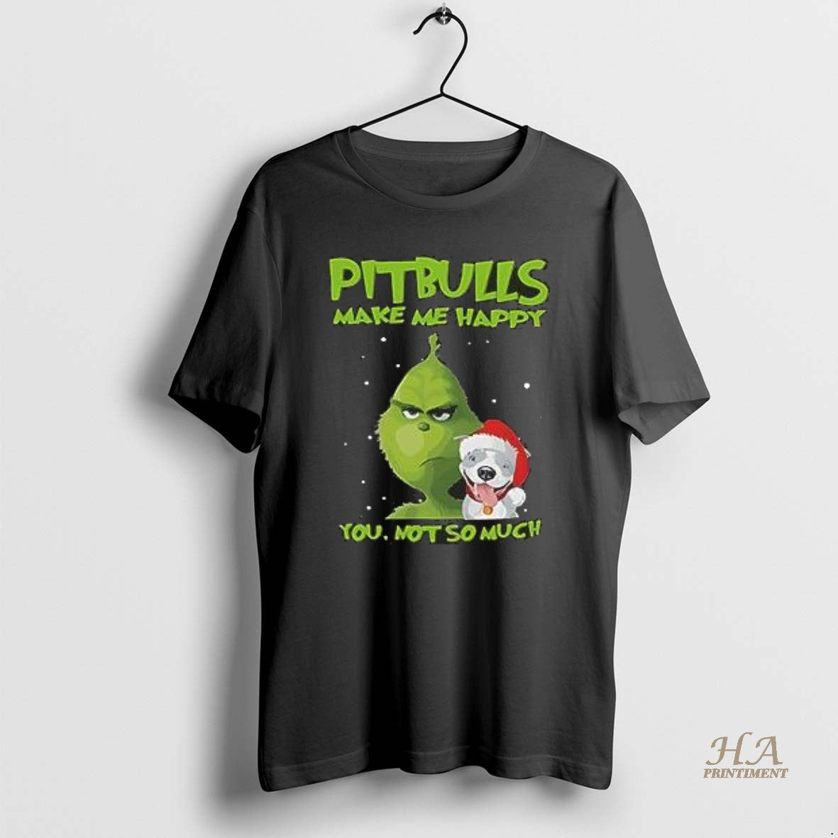 Official Grinch Pitbulls Make Me Happy You Not So Much Christmas
