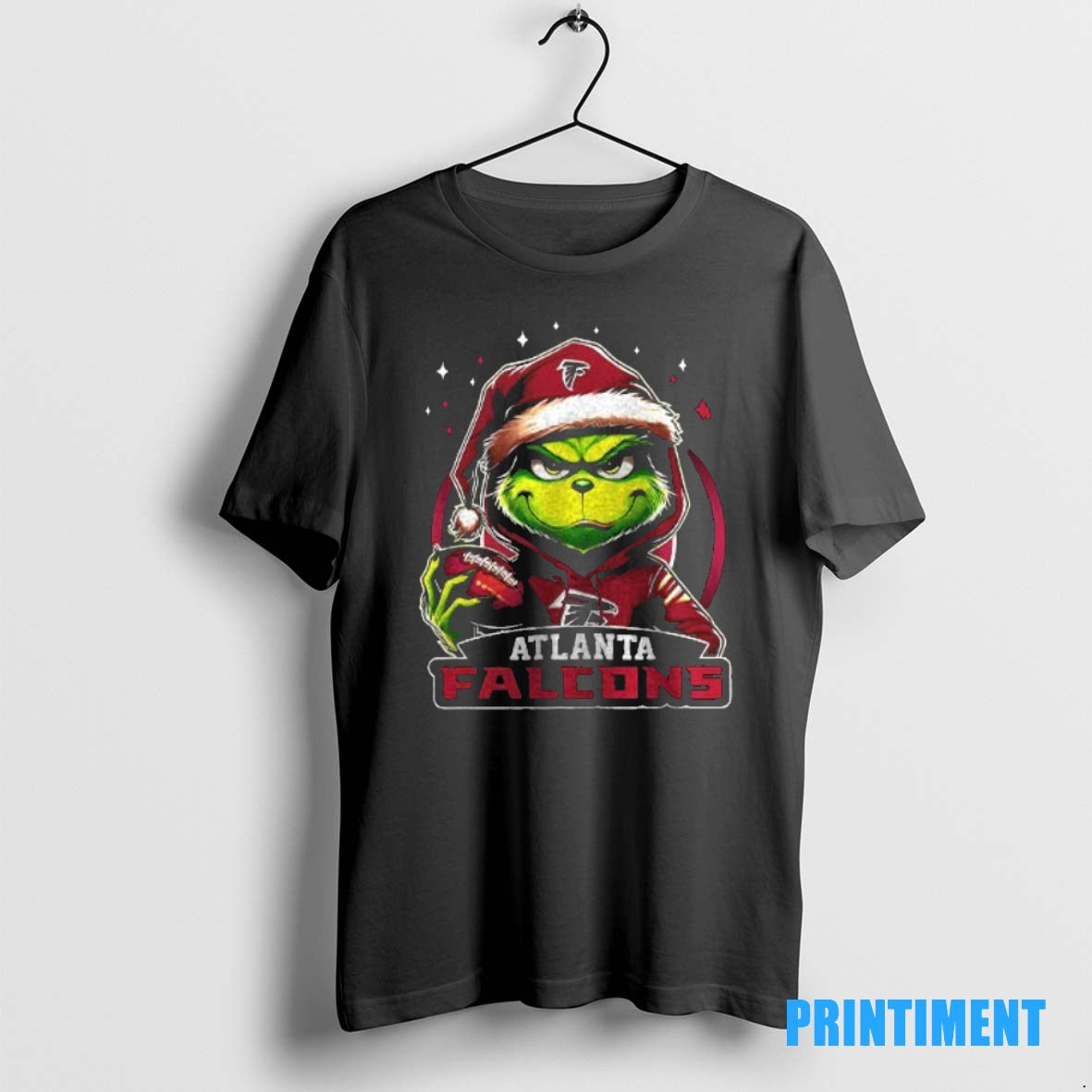 Official Grinch With Santa Hat X Atlanta Falcons Merry Christmas Tee Sweater