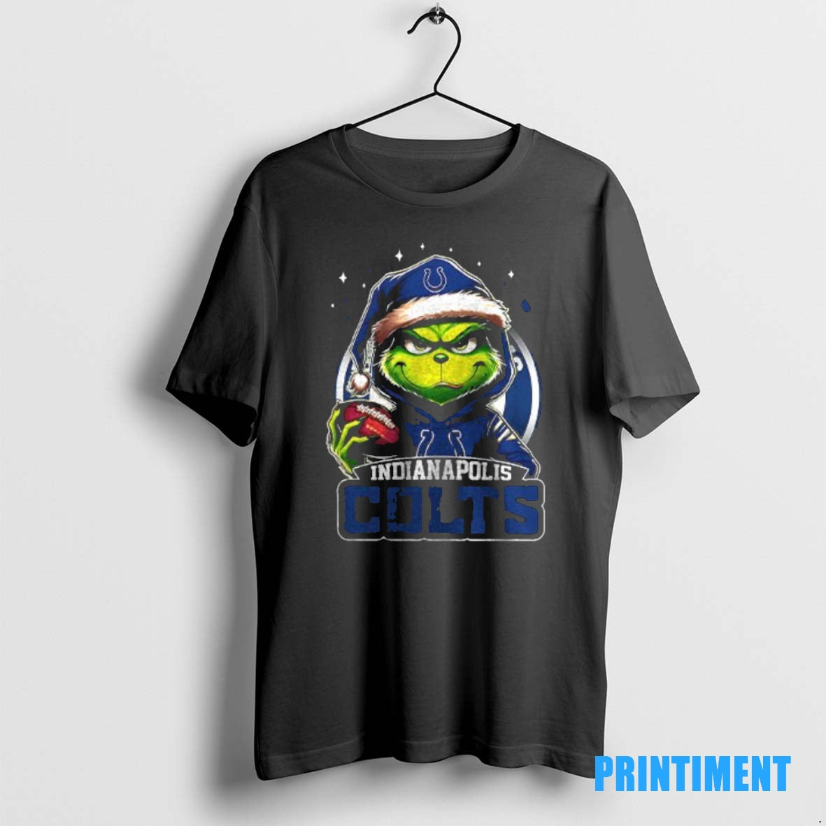 Official Grinch With Santa Hat X Indianapolis Colts Merry Christmas Tee Sweater