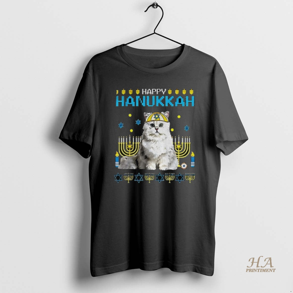 Official Happy Hanukkah Cat Menorah Jewish Holiday