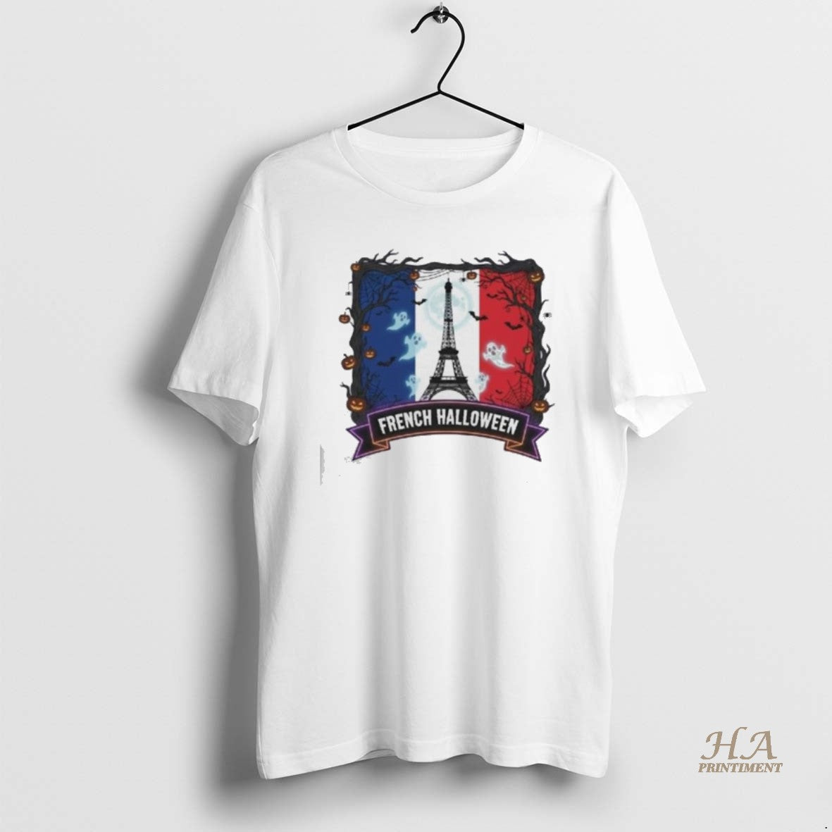 Official Haunted France Flag Sticker Spooky Tricolor French Decal