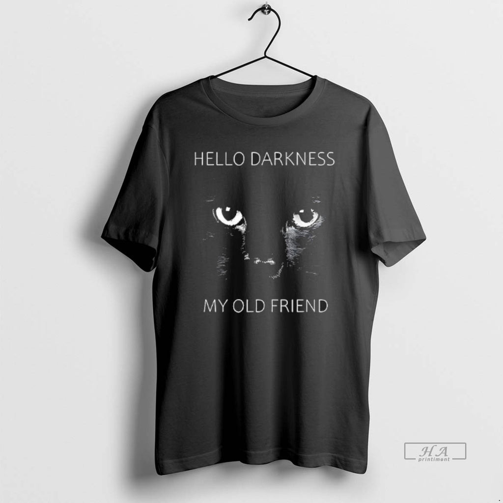Official Hello Darkness My Old Friend Face Cat