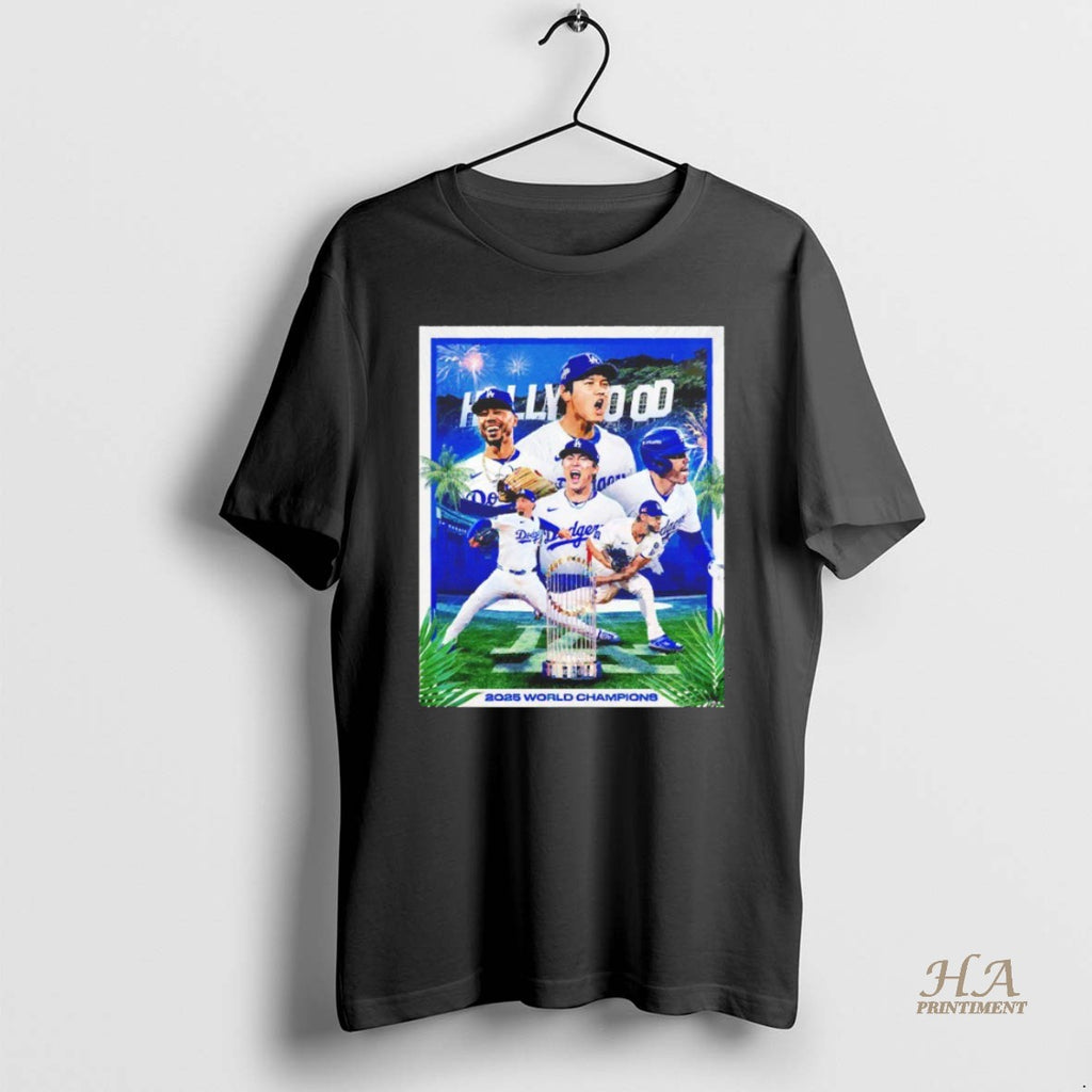 Official Hollywood Los Angeles Dodgers 2025 World Champions Blackshirt