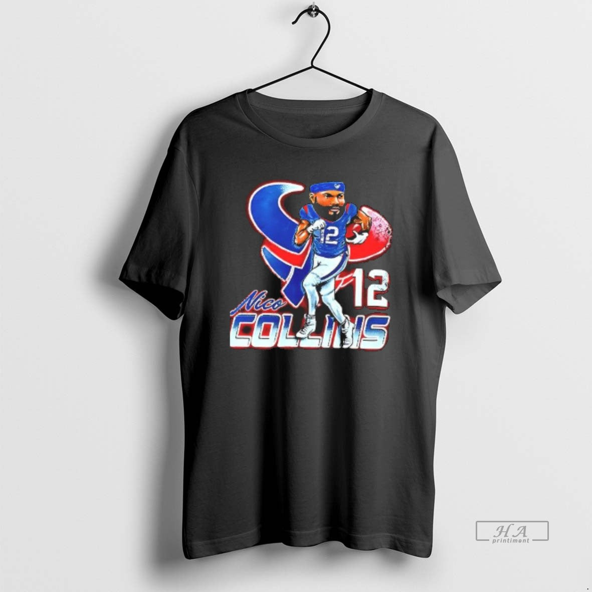 Official Houston Texans Nico Collins Cartoon Vintage