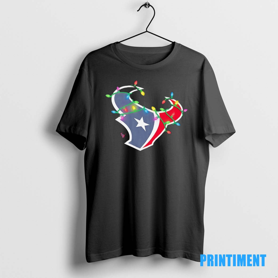 Official Houston Texans Logo Christmas Light Tee Sweater