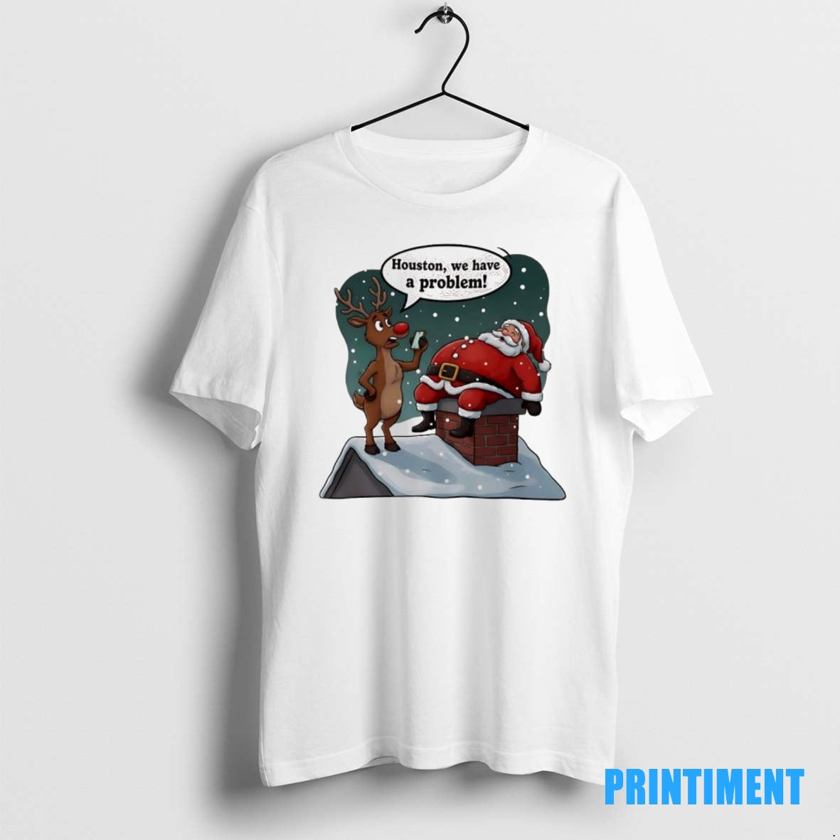 Official Houston We Have A Problem Santa Claus Reindeer Chimney Tee Sweater