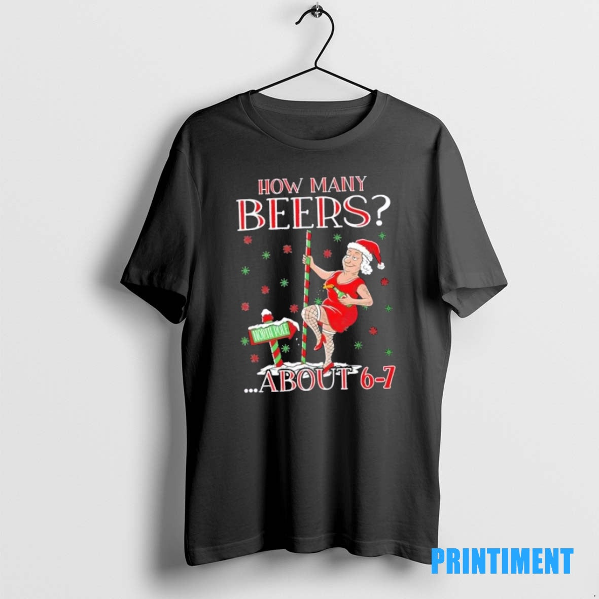 Official How Many Beers 6 7 Mrs Clause Ugly Tee Sweater