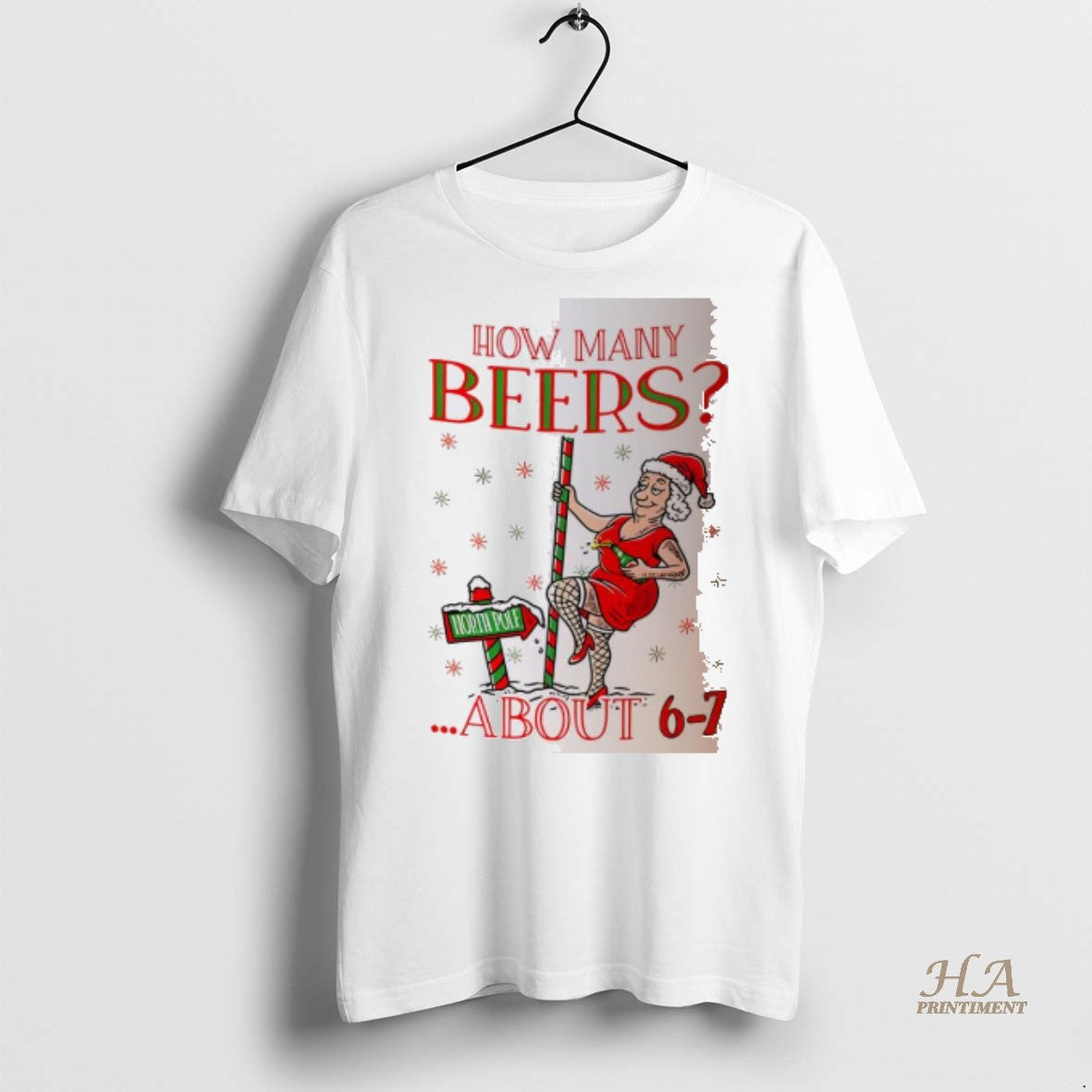 Official How Many Beers About 6 7 Mrs Clause Christmas Shirt
