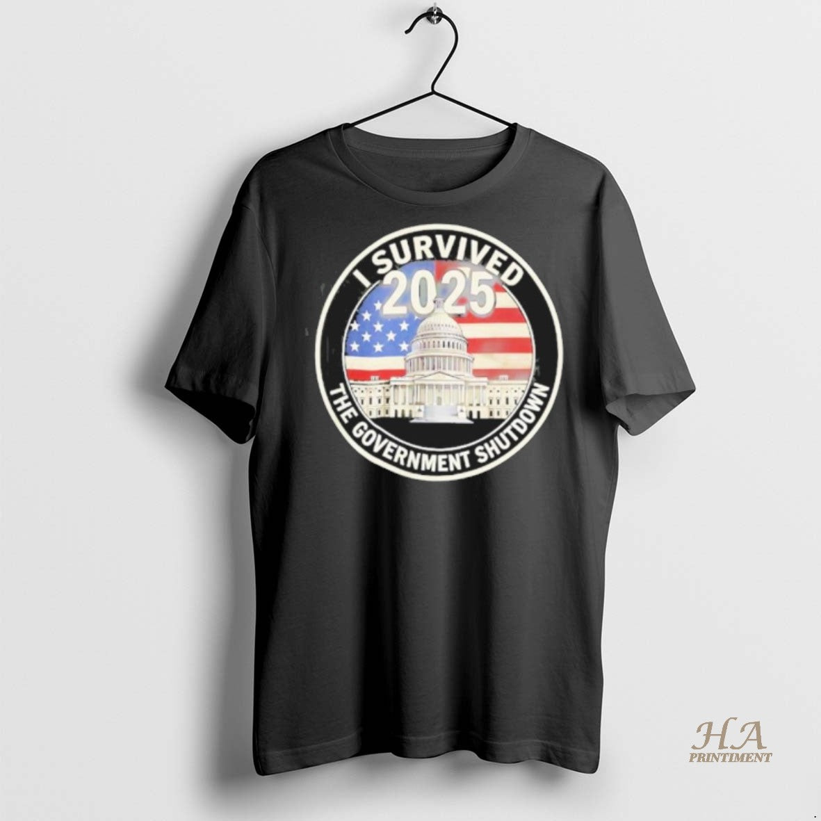 Official I Survived The Government Shutdown 2025 American Flag Shirt
