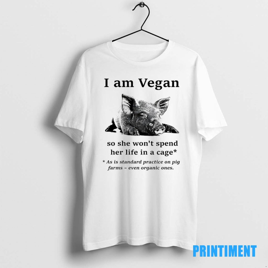 Official I Am Vegan So He Wont Spend Her Life In A Cage Tee Sweater