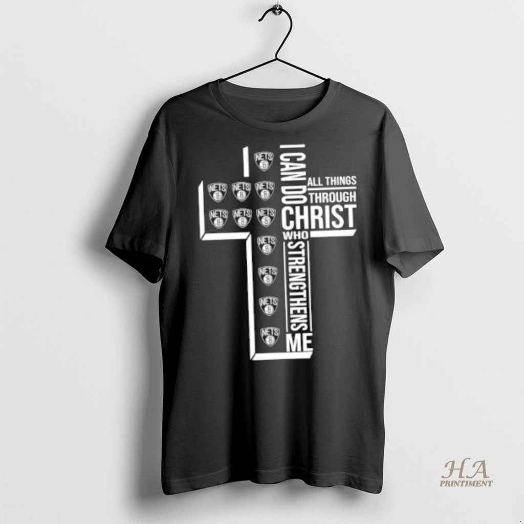 Official I Can Do All Things Through Christ Who Strengthens Me Brooklyn Nets Basketball Cross