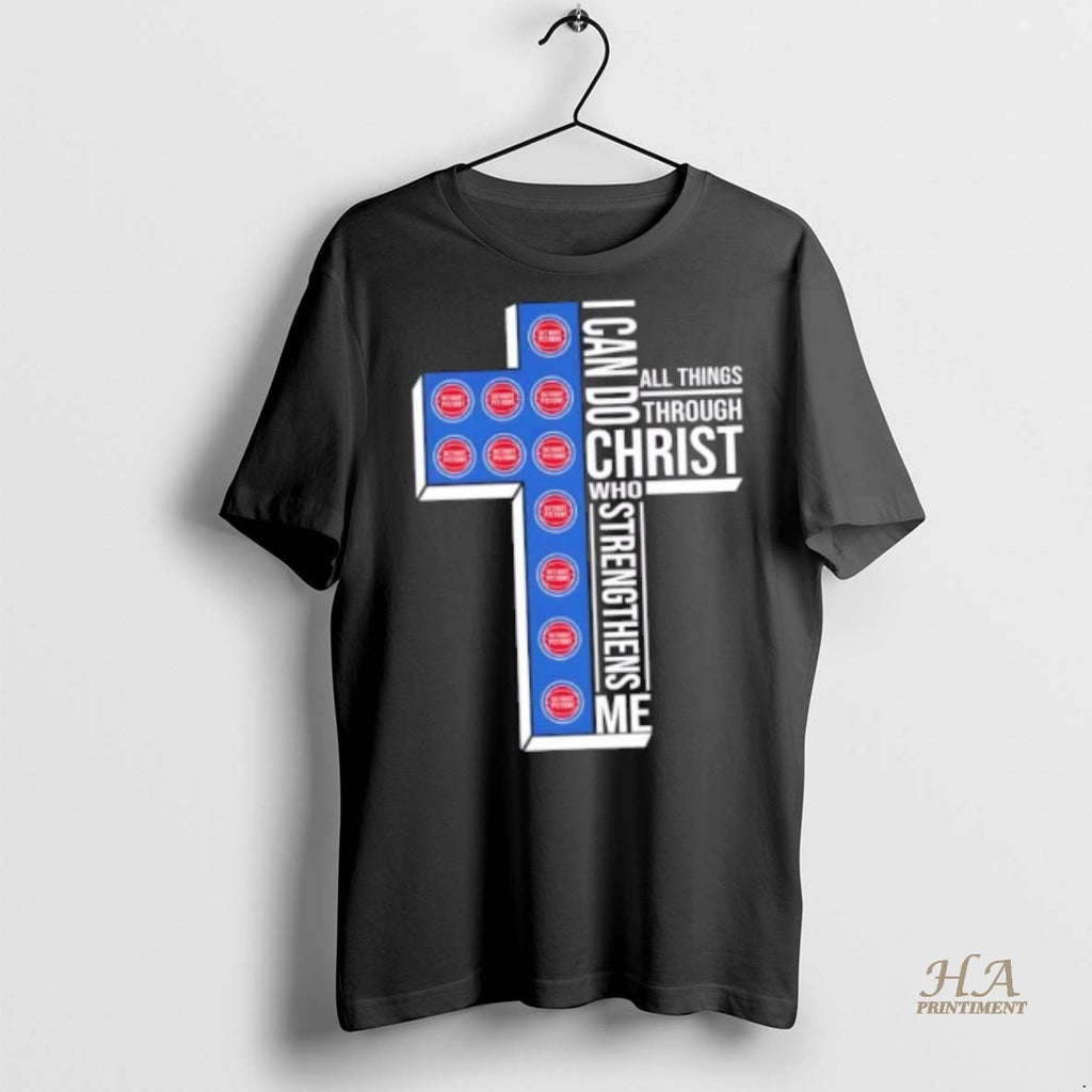 Official I Can Do All Things Through Christ Who Strengthens Me Detroit Pistons Basketball Cross