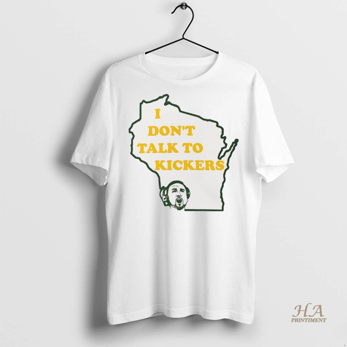 Official I Dont Talk To Kickers Outline Of The State Of Wisconsin Shirt