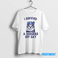 Official I Survived A Dodgers Off Day Cat Meme Tee Sweater