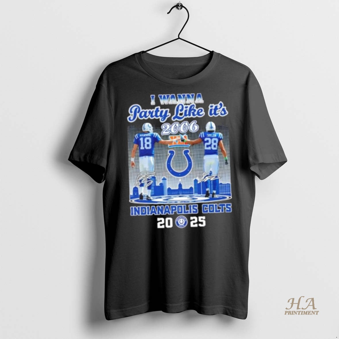 Official I Wanna Party Like Its 2006 Manning X Taylor Indianapolis Colts Skyline Shirt