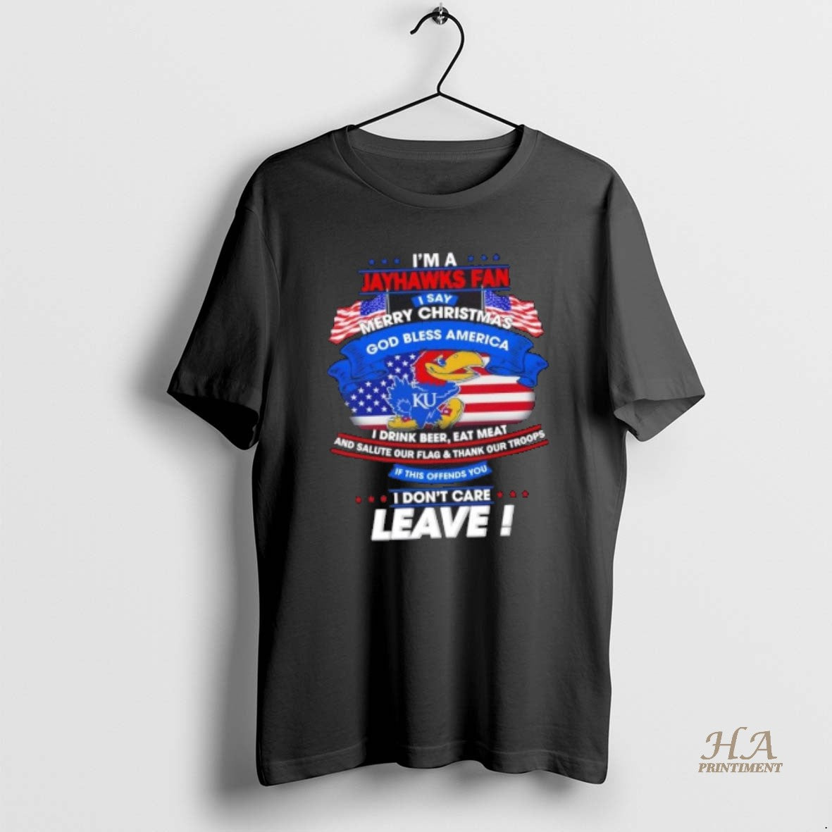 Official Im A Kansas Jayhawks Fan I Say Merry Christmas God Bless America I Dont