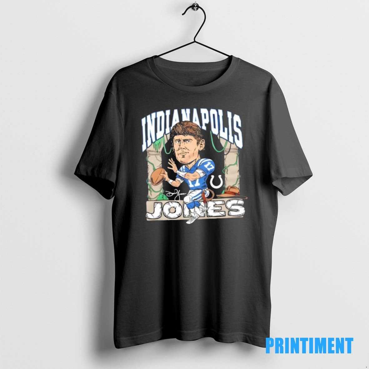Official Indianapolis Colts Daniel Jones Caricature Signature Tee Sweater