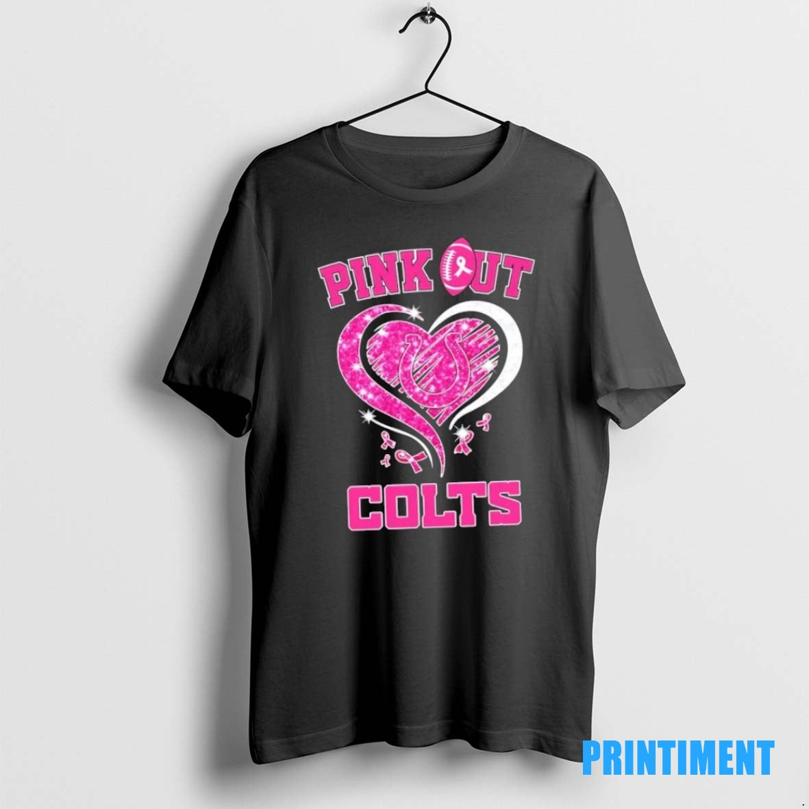 Official Indianapolis Colts Football X Pink Out Hearts Tee Sweater