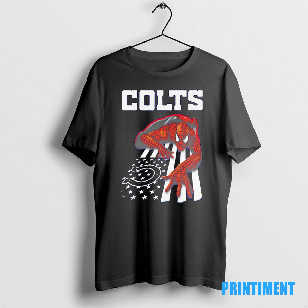 Official Indianapolis Colts Spiderman America Flag Tee Sweater