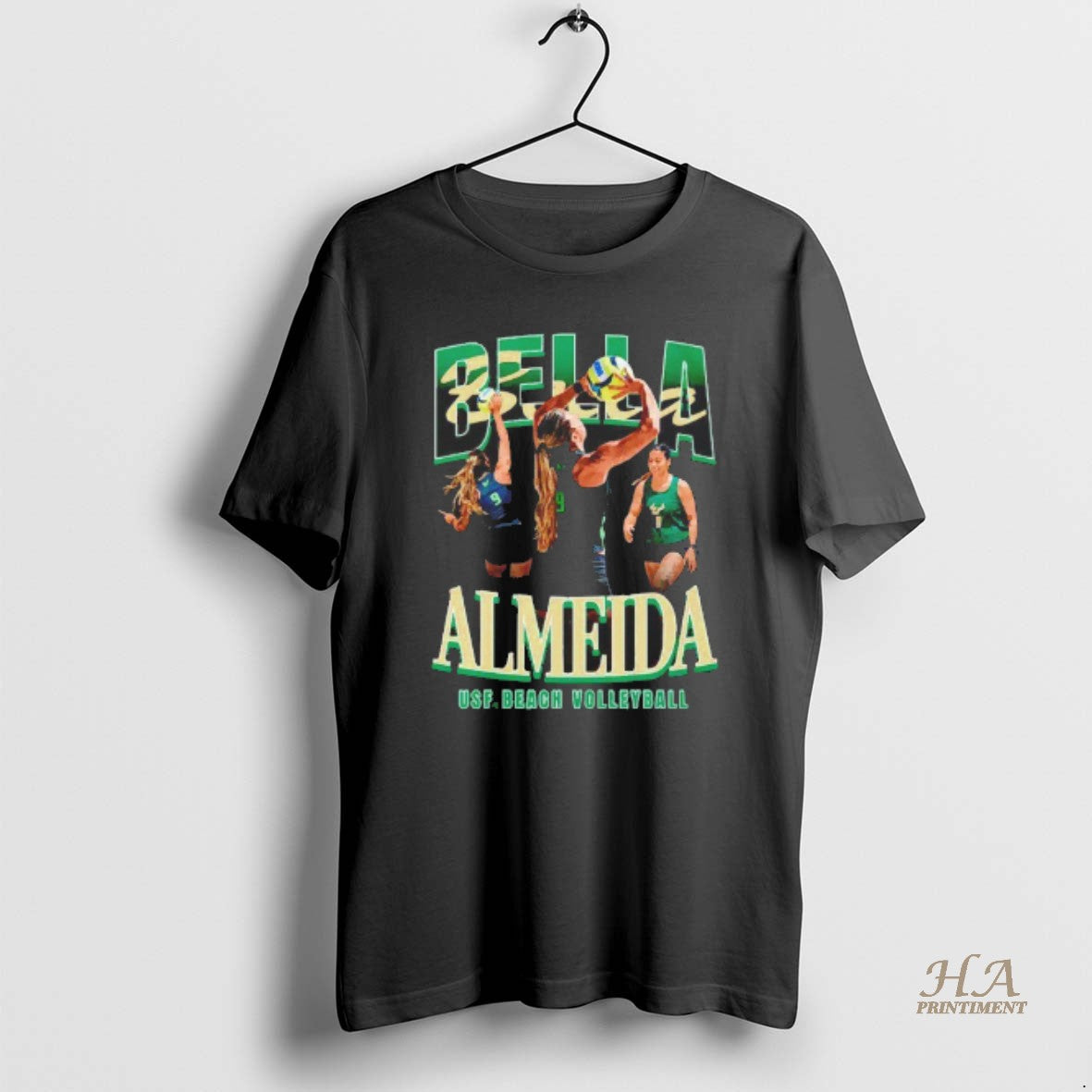 Official Isabella Almeida South Florida Bulls Beach Volleyball Player Graphic Blackshirt