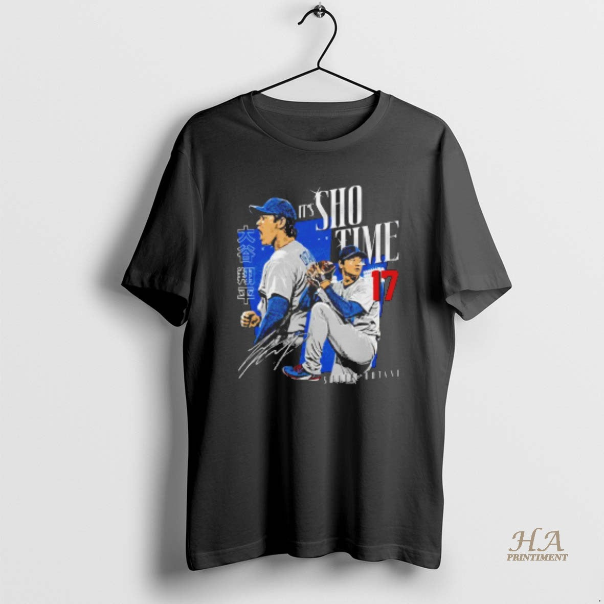 Official Its Sho Time Shohei Ohtani Los Angeles Dodgers Signature Vintage Blackshirt
