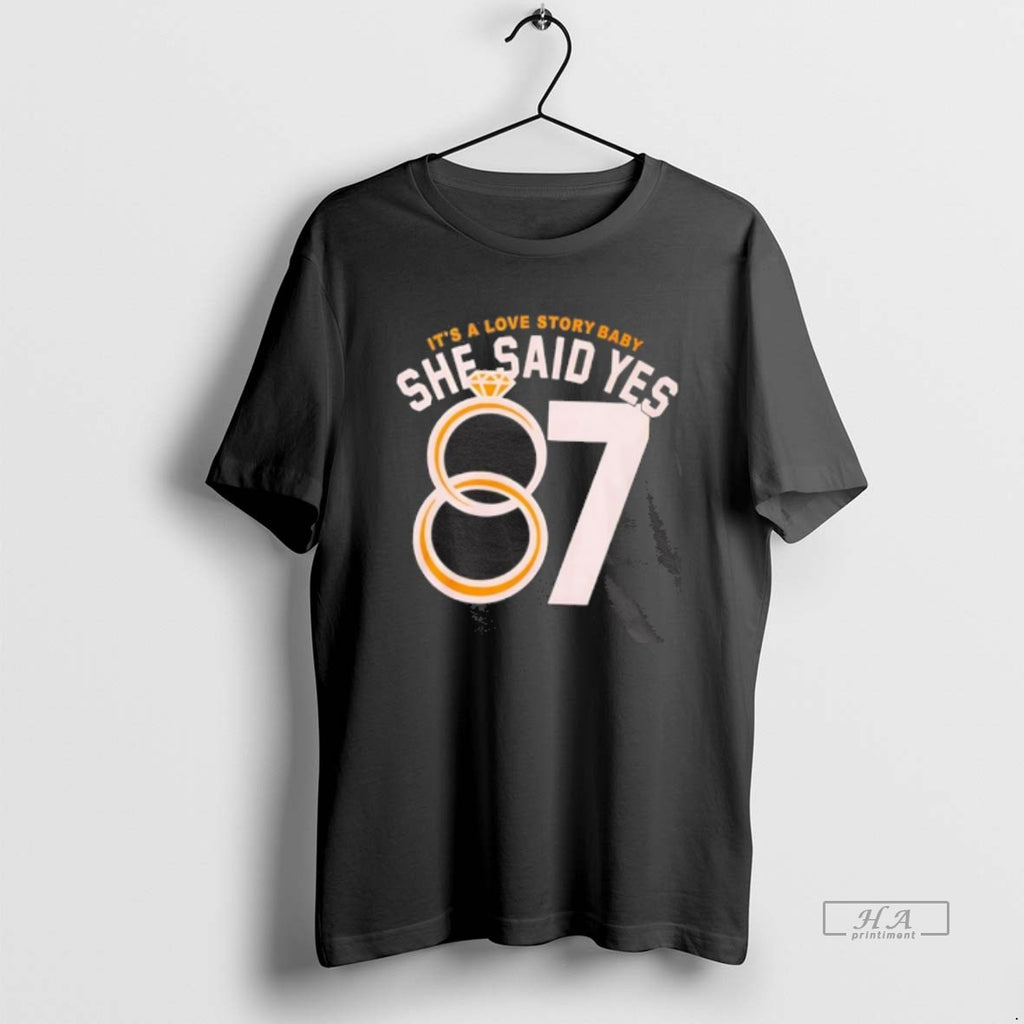 Official Its A Love Story Baby She Said Yes 87 Diamond Ring
