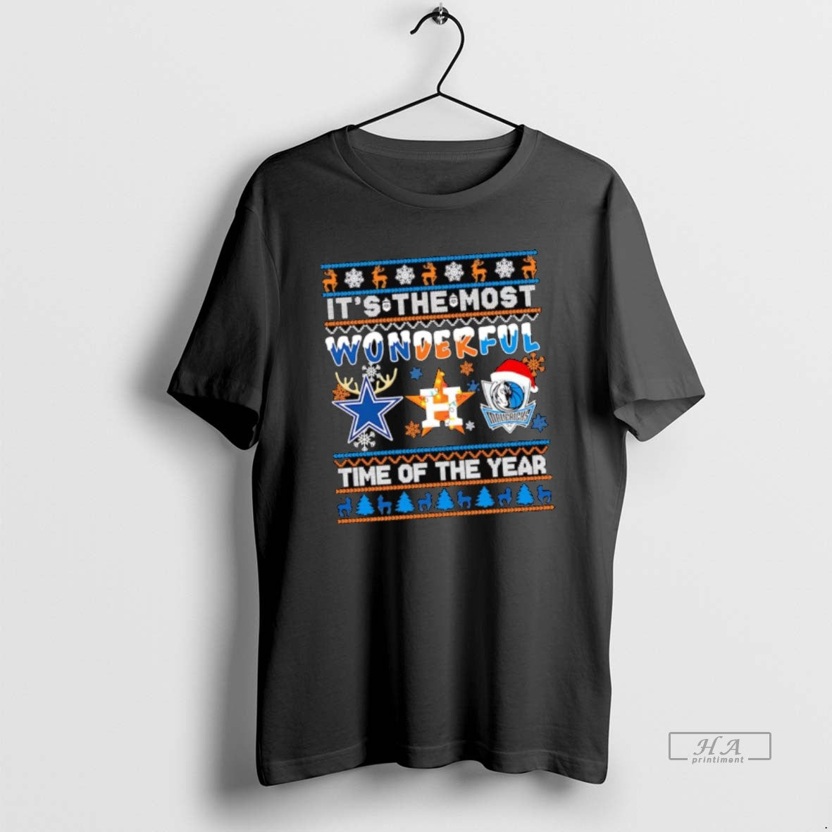 Official Its The Most Wonderful Dallas Cowboys Houston Astros Dallas Mavericks Christmas Time Of The