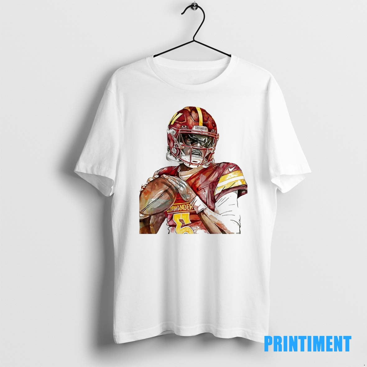 Official Jayden Daniels Washington Commanders Sketch Tee Sweater
