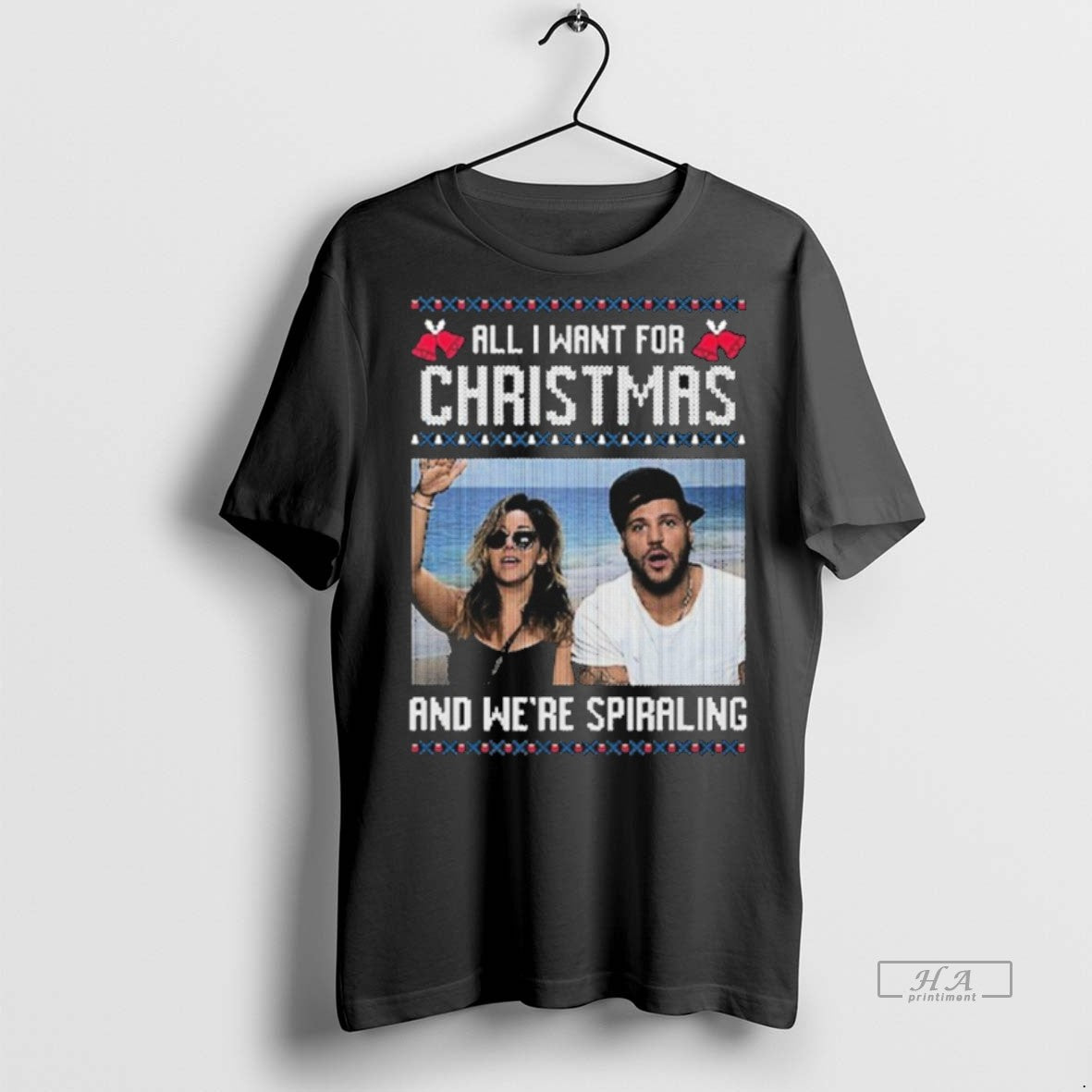 Official Jersey Shore All I Want For Christmas And Were Spiraling Ugly Holiday Shirt